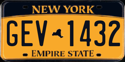NY license plate GEV1432