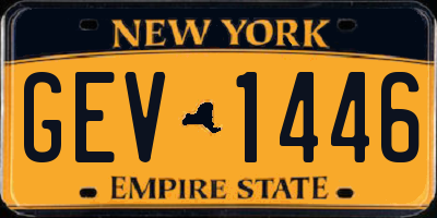 NY license plate GEV1446