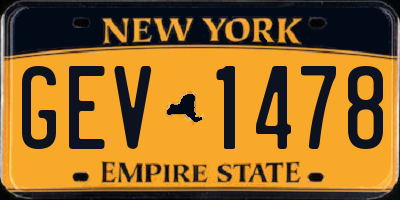 NY license plate GEV1478