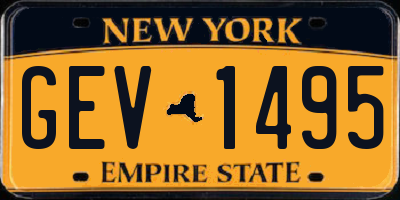 NY license plate GEV1495