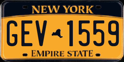 NY license plate GEV1559