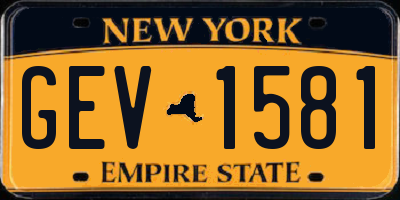 NY license plate GEV1581