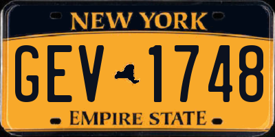 NY license plate GEV1748