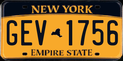 NY license plate GEV1756