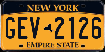 NY license plate GEV2126