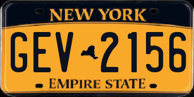 NY license plate GEV2156
