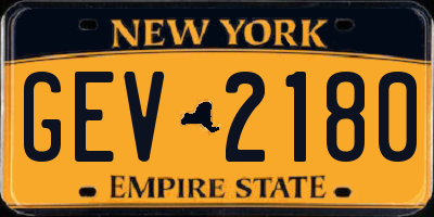 NY license plate GEV2180