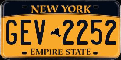 NY license plate GEV2252