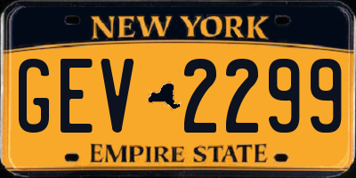 NY license plate GEV2299