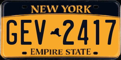 NY license plate GEV2417