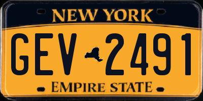 NY license plate GEV2491