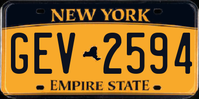 NY license plate GEV2594