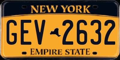 NY license plate GEV2632
