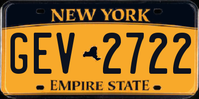 NY license plate GEV2722