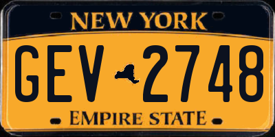 NY license plate GEV2748
