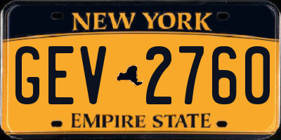 NY license plate GEV2760