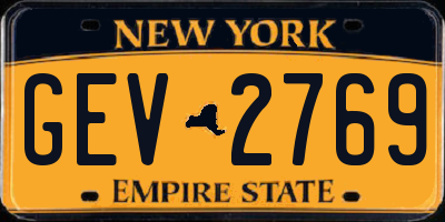 NY license plate GEV2769