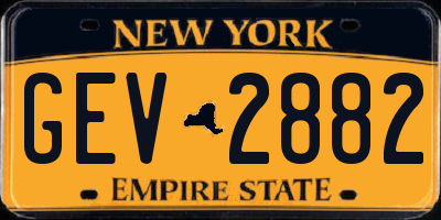 NY license plate GEV2882