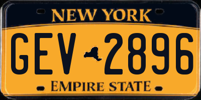 NY license plate GEV2896