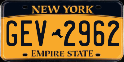 NY license plate GEV2962