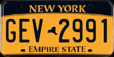 NY license plate GEV2991