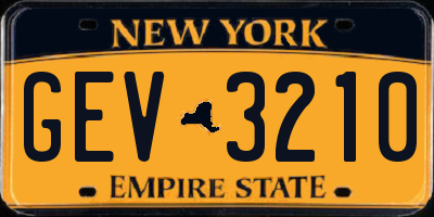 NY license plate GEV3210