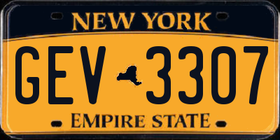 NY license plate GEV3307