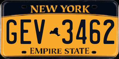 NY license plate GEV3462