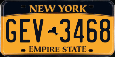 NY license plate GEV3468