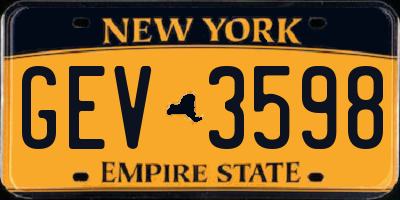 NY license plate GEV3598