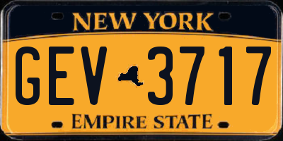 NY license plate GEV3717