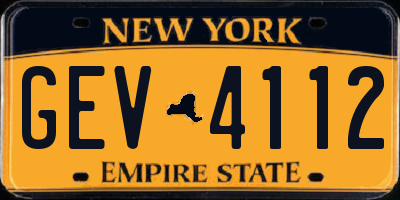 NY license plate GEV4112