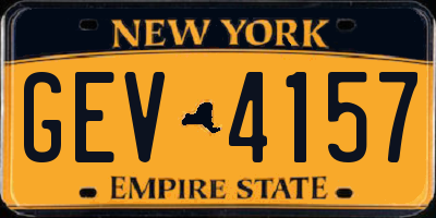 NY license plate GEV4157