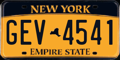 NY license plate GEV4541