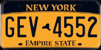 NY license plate GEV4552