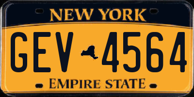 NY license plate GEV4564