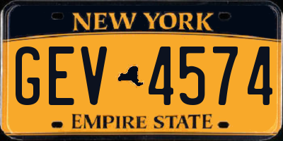 NY license plate GEV4574