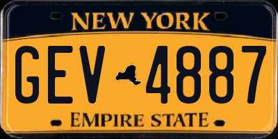 NY license plate GEV4887