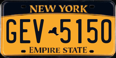 NY license plate GEV5150