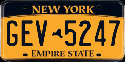 NY license plate GEV5247