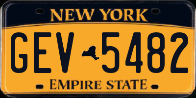 NY license plate GEV5482