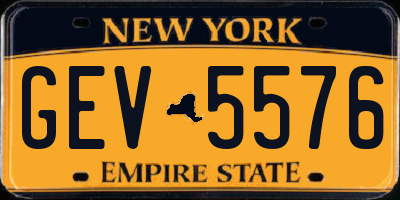 NY license plate GEV5576
