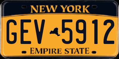 NY license plate GEV5912