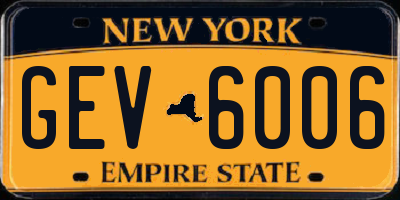 NY license plate GEV6006
