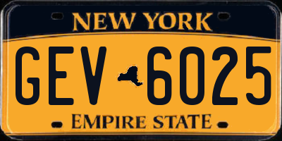 NY license plate GEV6025