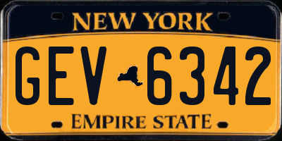 NY license plate GEV6342