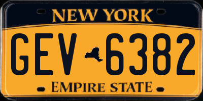 NY license plate GEV6382