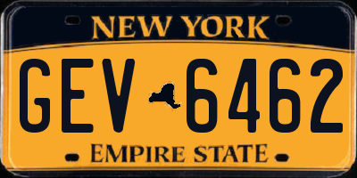 NY license plate GEV6462