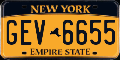 NY license plate GEV6655