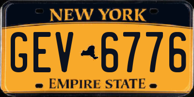 NY license plate GEV6776